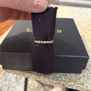 Lagos Luxurious 18k Gold Ring with green Sapphires. Size 8.